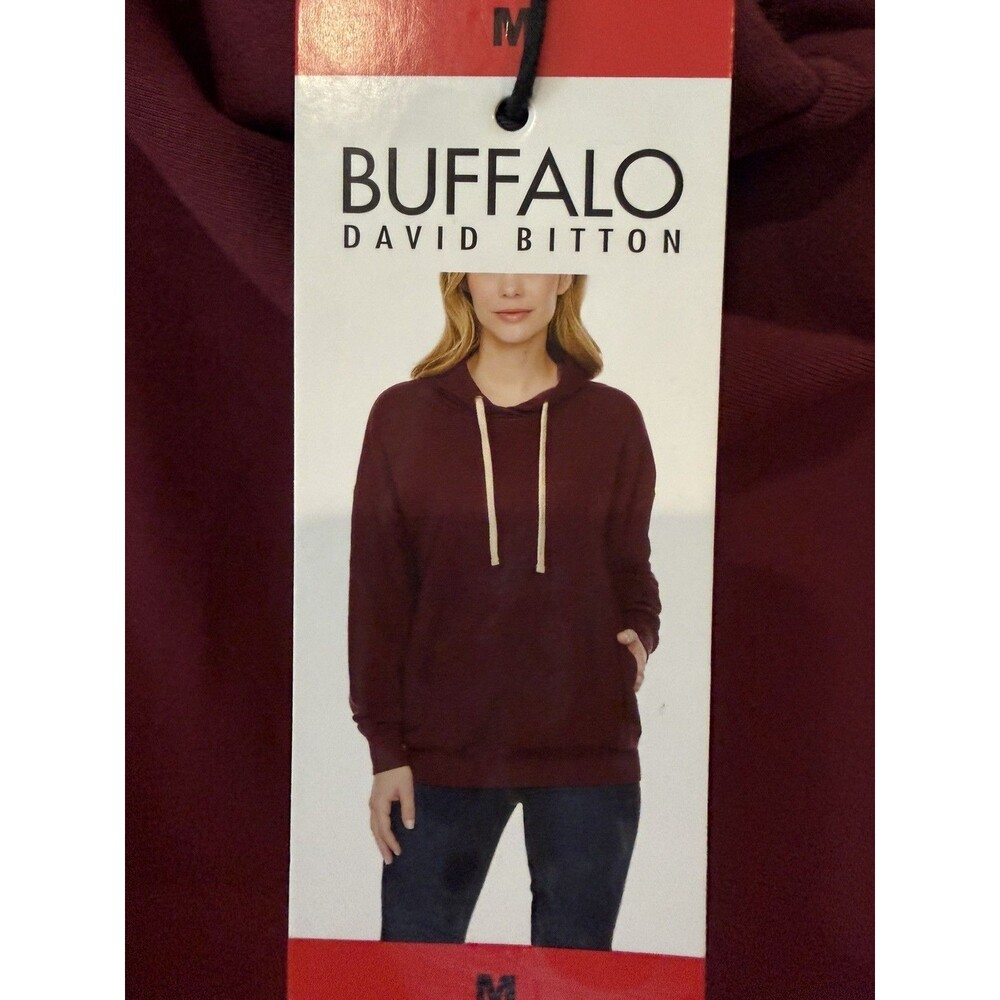 New Buffalo Ladies’ Hoodie Sweatshirt with Side Seam Pockets Large L Rhubarb